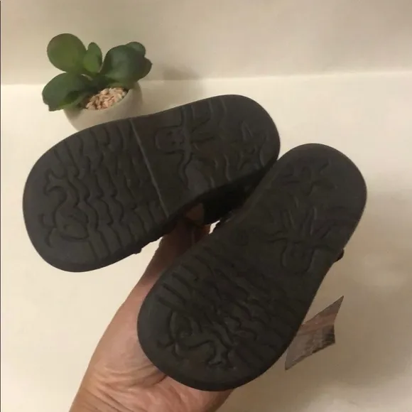 Baby Leather upper slip on sailor sandals K4