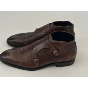 BACCO BUCCI Italy Mens‎ US 11.5  Brown Leather Buckle Ankle Chukka Chelsea Boots