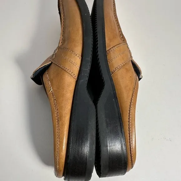 Bacco Bucci Made In Italy Tan Moccasin Slip on Loafers Slippers Sandals Mens 8