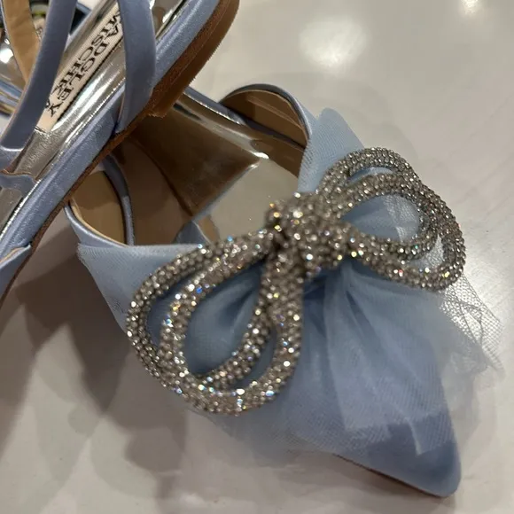 Badgley Mischka Sabina Satin Ballet Flats NEW BLUE Size 5.5