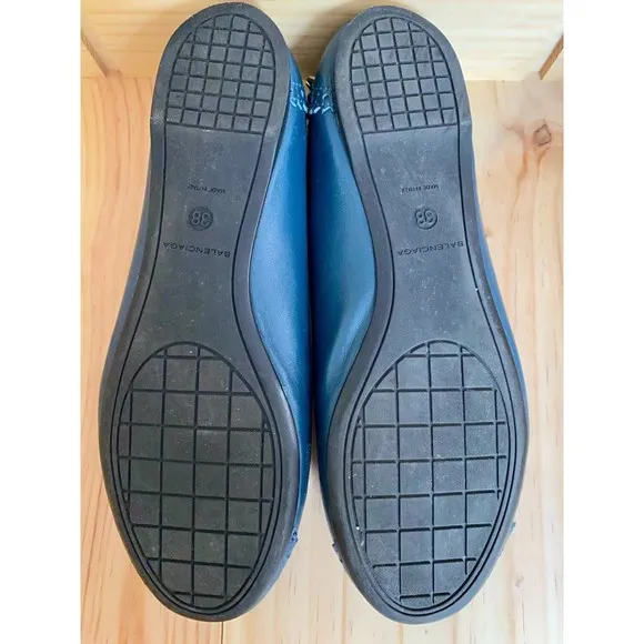 Balenciaga Arena Silver Stud Royal Navy Blue Flats EU Size 38