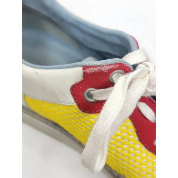 Balenciaga Low Top Contrast Panel Trainers Sneakers Yellow, Sz 42, Made In Italy