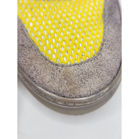 Balenciaga Low Top Contrast Panel Trainers Sneakers Yellow, Sz 42, Made In Italy