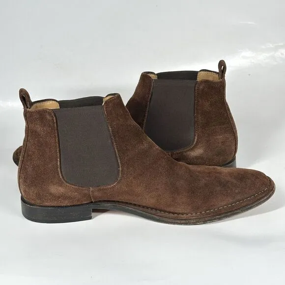 Bally Chelsea Ankle Boots Brown Suede Leather Mens Size 9.5 Mode In Switzerland