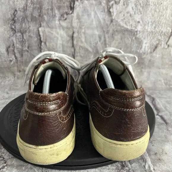 Bally Euler Mens Pebbled Leather Sneakers Size 10.5 Low Top Lace Casual Walking