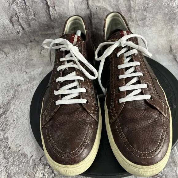 Bally Euler Mens Pebbled Leather Sneakers Size 10.5 Low Top Lace Casual Walking