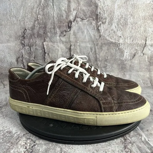 Bally Euler Mens Pebbled Leather Sneakers Size 10.5 Low Top Lace Casual Walking