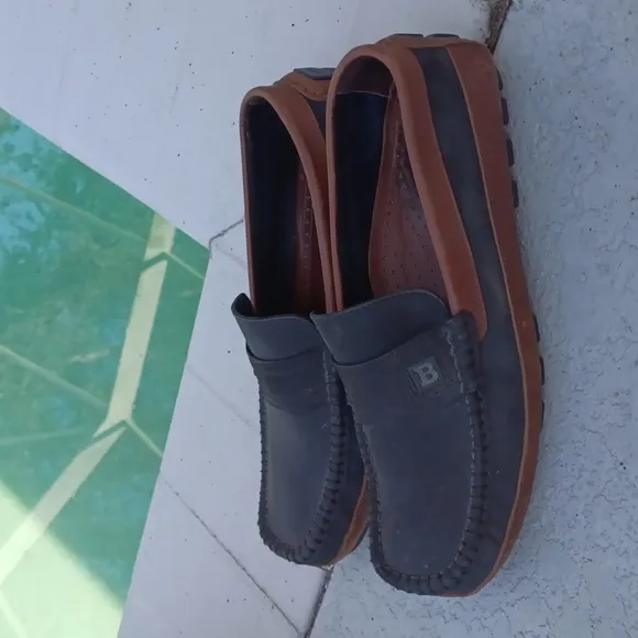 Bally Fast Net Suede Logo Black &amp; Brown leather loafers driving moccasins 11