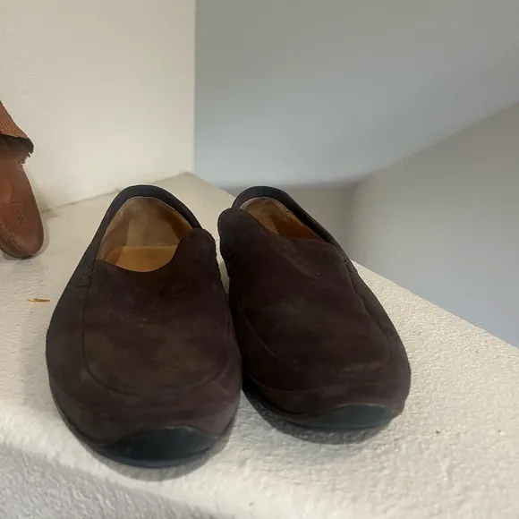 Bally Men Brown suede‎  loafers Sandals Slip On Shoes Driving Shoes Size 7