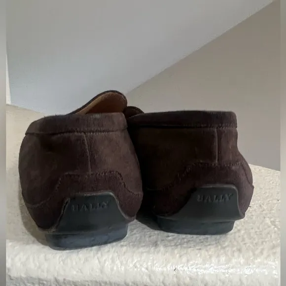 Bally Men Brown suede‎  loafers Sandals Slip On Shoes Driving Shoes Size 7