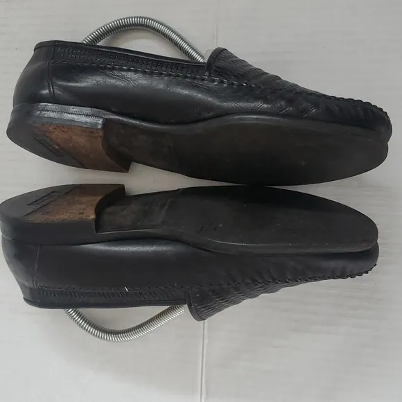Bally Norwood Black Woven Slip On Leather Loafers 8 W