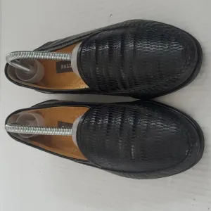 Bally Norwood Black Woven Slip On Leather Loafers 8 W