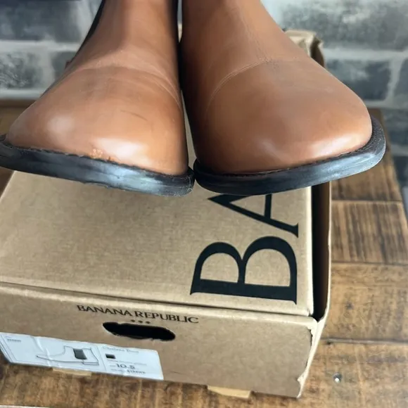 Banana Republic Ty Chelsea Boots Dress Shoes Mens Size 10.5 Brown Leather