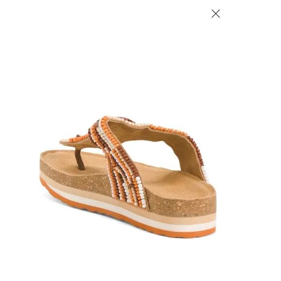 Band of The Free Tan Orion Beaded Sandals Women’s size 8 NEW
