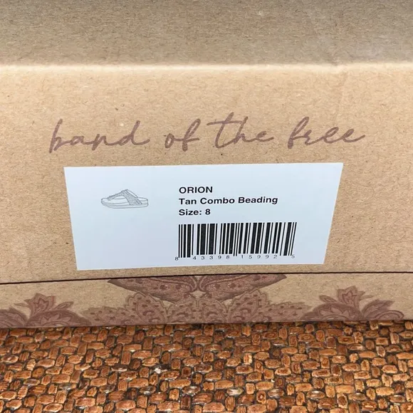 Band of The Free Tan Orion Beaded Sandals Women’s size 8 NEW
