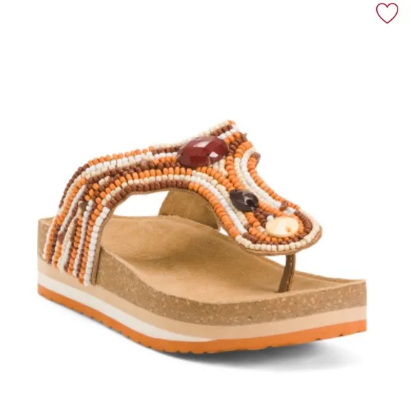 Band of The Free Tan Orion Beaded Sandals Women’s size 8 NEW