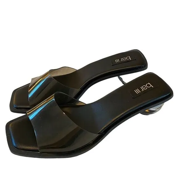 Bar III Black Slip On Glass Ball Heeled Sandals in Ladies Sz 10.5