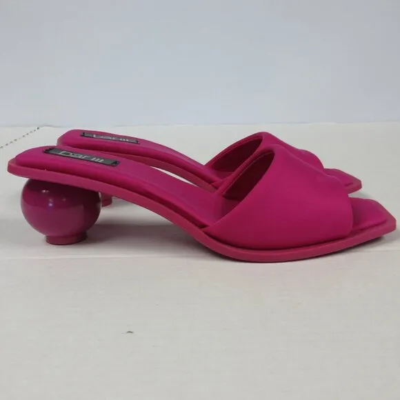 BAR III Cayymen Ball Heel Sandals Womens Sz 9.5 Fuchsia Pink Square Slide Shoes