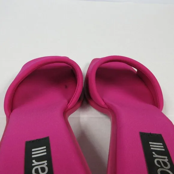 BAR III Cayymen Ball Heel Sandals Womens Sz 9.5 Fuchsia Pink Square Slide Shoes