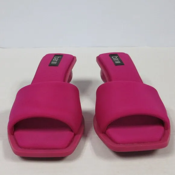 BAR III Cayymen Ball Heel Sandals Womens Sz 9.5 Fuchsia Pink Square Slide Shoes