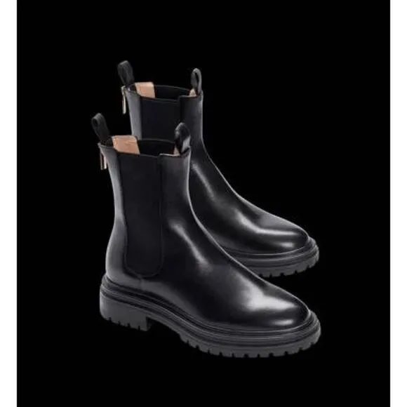 BARED FOOTWEAR PELTOPS CHELSEA BOOTS BLACK LEATHER WOMENS EU 41 US 10.5 NEW