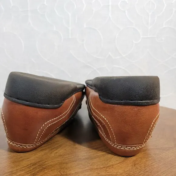 Bass Mens Arnold Dress Shoes 9 Brown Woven Leather Tassels Slip On Loafers