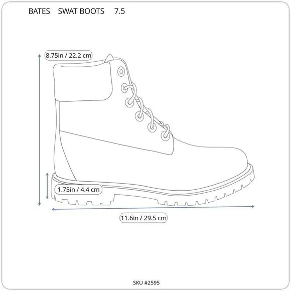 Bates Men's F2413-05 Black Size 7.5 Thinsulate Combat Steel Toe Boots NWTS AS/IS