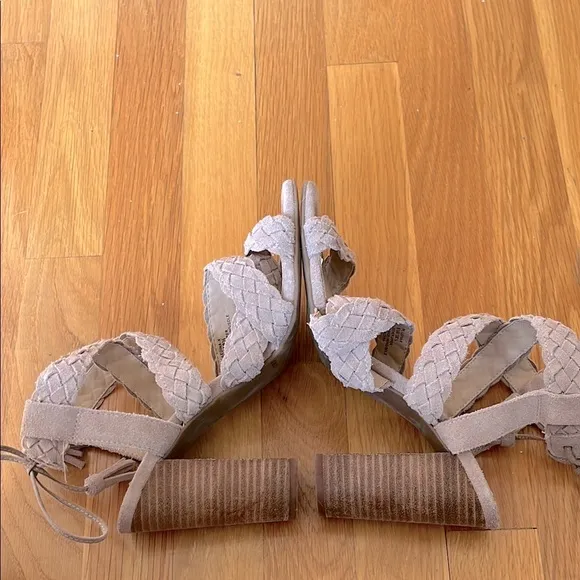 BCBGeneration Suede Strap Sandals with Tassel Ties