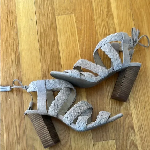 BCBGeneration Suede Strap Sandals with Tassel Ties