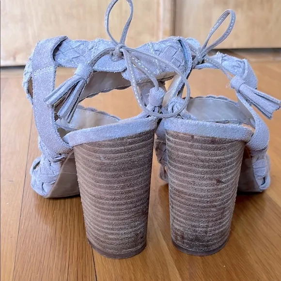 BCBGeneration Suede Strap Sandals with Tassel Ties