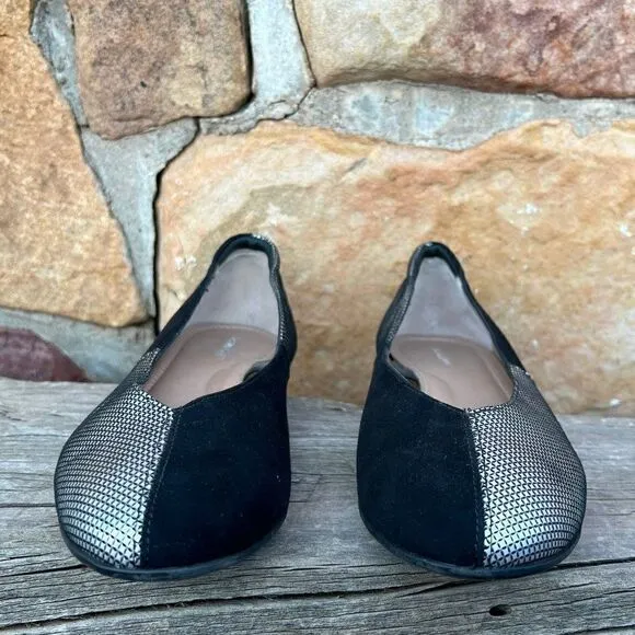 Beautifeel Amanda Suede Leather Flats in Pewter Pixel  and Black Suede Size 38/7