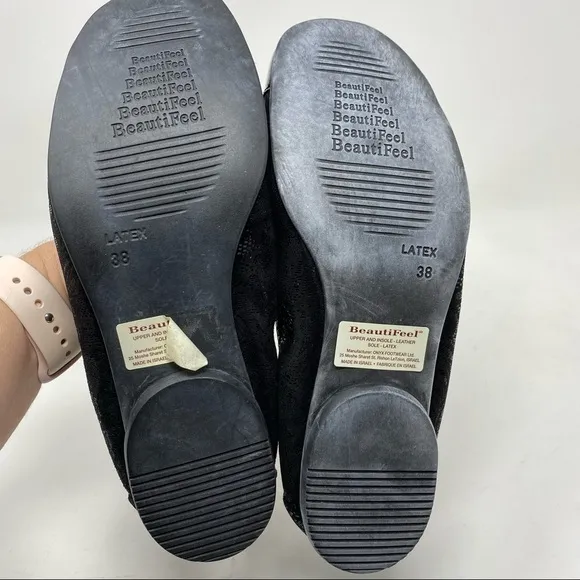Beautifeel Ivana black patent suede combo ballet flats