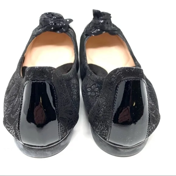 Beautifeel Ivana black patent suede combo ballet flats