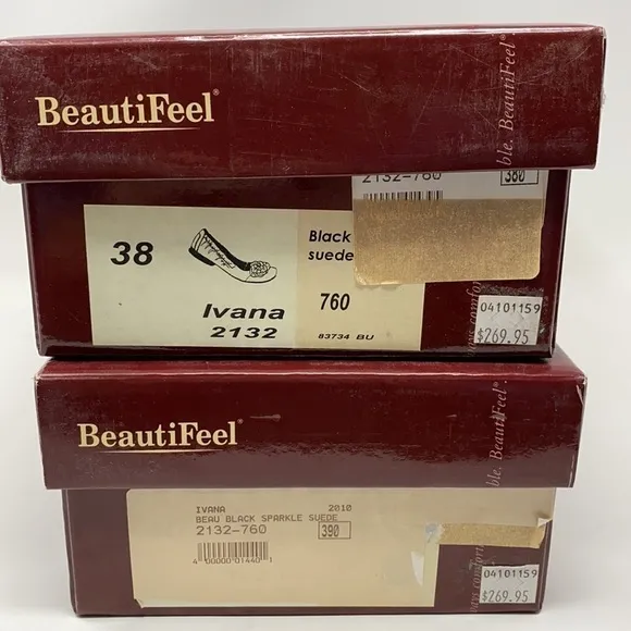 Beautifeel Ivana black patent suede combo ballet flats