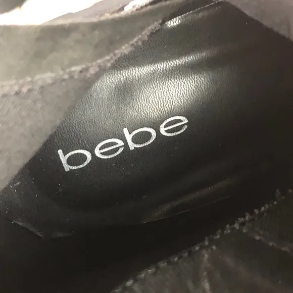 Bebe Black Dayani rhinestone combat Chelsea boots