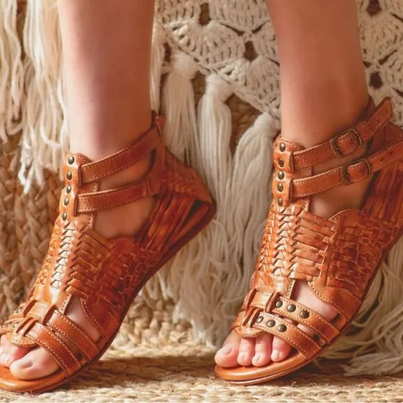 Bed Stu Claire Tan Leather Gladiator Sandals