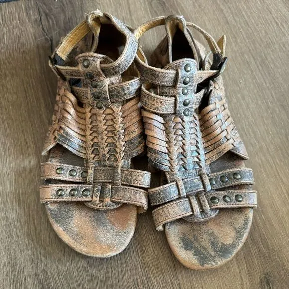 Bed Stu Claire Tan Leather Gladiator Sandals