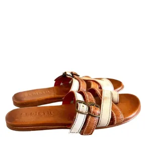 Bed Stu Hilda Rustic Leather Strap Buckle Sandals Size 6