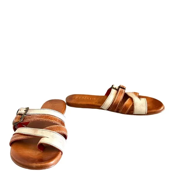 Bed Stu Hilda Rustic Leather Strap Buckle Sandals Size 6