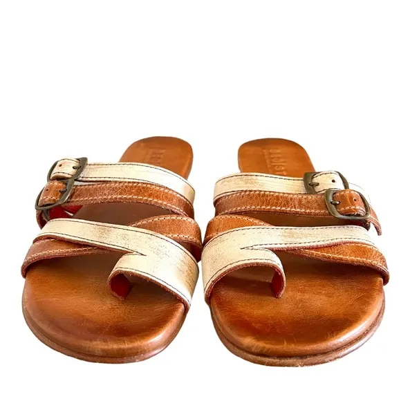 Bed Stu Hilda Rustic Leather Strap Buckle Sandals Size 6