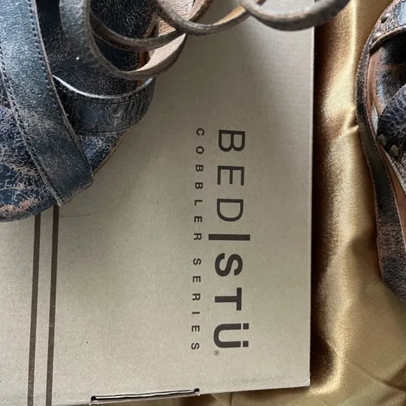 Bed Stu Juliana Wooden Wedge Platform Sandals 9.5