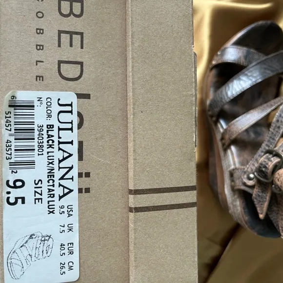 Bed Stu Juliana Wooden Wedge Platform Sandals 9.5