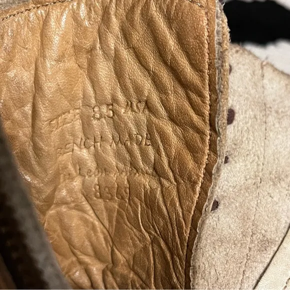 Bed Stu Sabre Combat Boots Antiqued Tan Rustic Distressed Leather Size 8.5