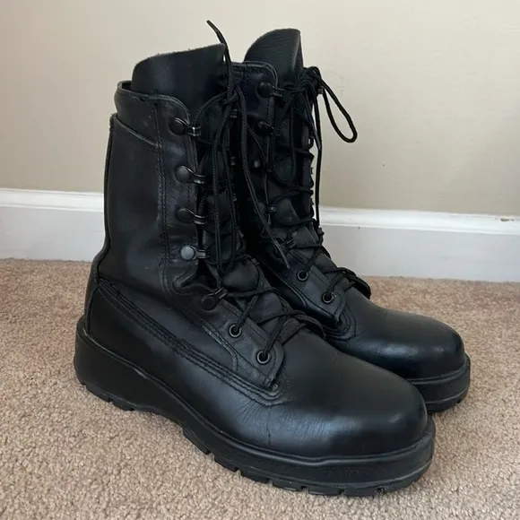 Belleville 360ST Black Leather Military Combat Steel Toe Vibram Sole Boots