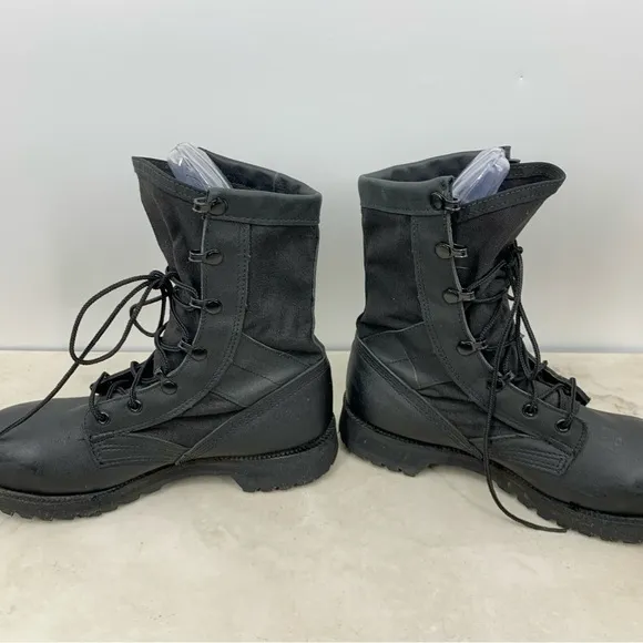 Belleville Boots Men Size 6 Black Leather Shoes Combat Military Steel Toe Vibram