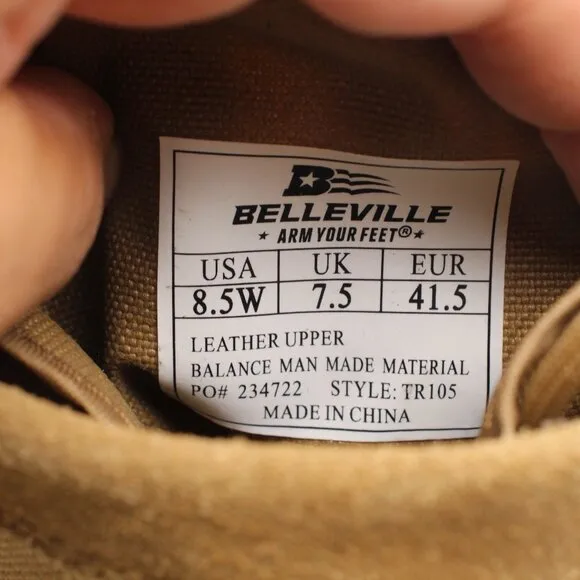 Belleville TR105 Tactical Mini Mil Combat Boots Men's Size 8.5 W Brown Boots