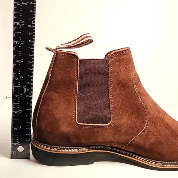 Bernard De Wulf Boots Chelsea Ankle Heel Brown Nubuck Suede Pull-On 43