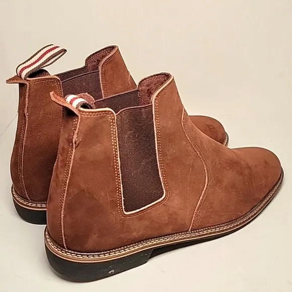 Bernard De Wulf Boots Chelsea Ankle Heel Brown Nubuck Suede Pull-On 43