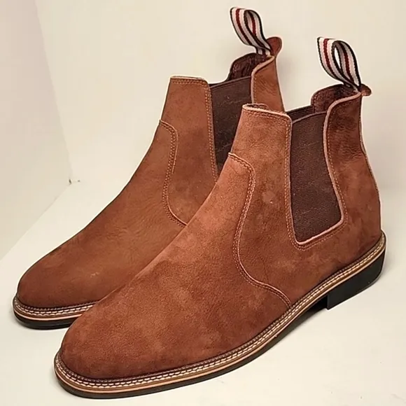 Bernard De Wulf Boots Chelsea Ankle Heel Brown Nubuck Suede Pull-On 43