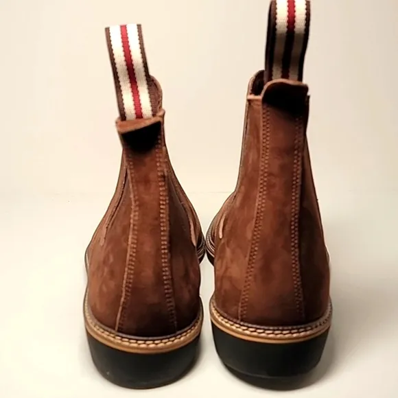 Bernard De Wulf Boots Chelsea Ankle Heel Brown Nubuck Suede Pull-On 43